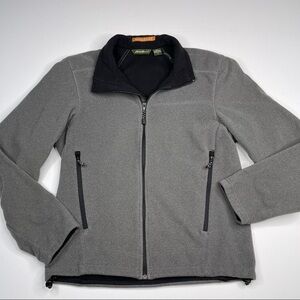 Eddie Bauer Jacket Fleece Performance Systems Grey Front Zip Hiking Outdoor Gorp